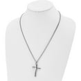thumbnail image 4 of Stainless Steel Polished Wavy Cross 22In Necklace (22 X 30) Made In China srn862-22, 4 of 5