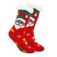 thumbnail image 2 of Harpily Mid Calf Socks for Women Christmas Themed Thick Fleece Warm with Fuzzy Turn‑over Cuff Novelty Holiday Socks for Colorful Holiday Gifts, 2 of 2