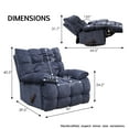 thumbnail image 7 of Oversized Rocker Recliner Chair, Manual Swivel Rocker Recliner for Living Room, Overstuffed Rocking Chair with Breathable Velvety Fabric, Soft Padded Headrest and Armrest, Darkblue, 7 of 7