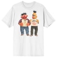 thumbnail image 7 of Sesame Street Bert And Ernie Waterprint Crew Neck Short Sleeve Men's White T-shirt - 5XL, 7 of 7