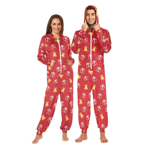 joogoo Gift Bells Unisex Adults Onesies Pajamas Jumpsuits L