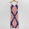 thumbnail image 5 of Pink And Purple Plaid Pattern Sleeveless Dress Women's Evening Dress Womans Clothing, 5 of 9