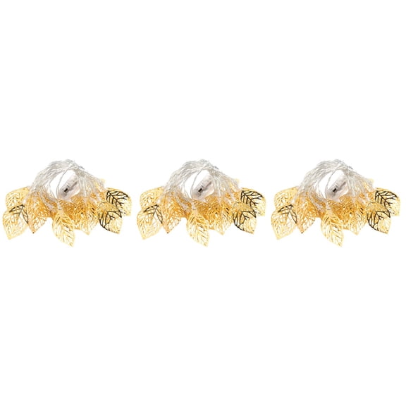 3 Pieces LED Leaf String Lights Leaf-shaped String Lights Bride 220X5CM Golden