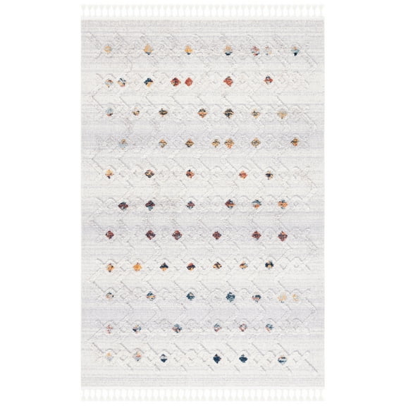 SAFAVIEH Marrakesh Boyce Diamond Polyester Area Rug, Grey/Light Grey, 9' x 12'