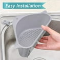 thumbnail image 2 of KITCHENMAX Sink Basket, Eutreec Triangular Multifunctional Drain Shelf Sink Storage Rack Kitchen Sucker Storage Holder Sink Corner Strainer Bathroom Hanging Shelf Soap Box Organizer (Gray), 2 of 6
