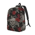 thumbnail image 2 of Daiia Skull and Red Roses Vintage Canvas Backpack for Men and Women ,Hiking Backpack,Travel Laptop Bag for School,Large Capacity Backpack, 2 of 8