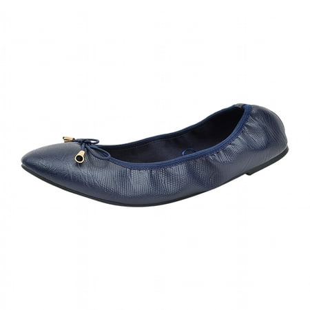 hopeusnice Women s Ballerina Flats Slip On Comfortable Shoes Bowknot Flats Soft Faux Leather Pointed Toe Lightweight Non-Slip Breathable Army Green 37
