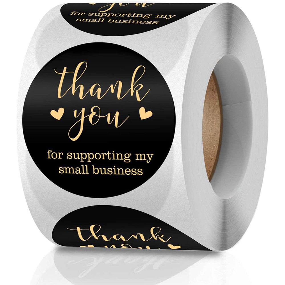 Round Shape Roll Pack 25mm diameter 500 stickers/ roll Thank You Sticker