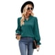 thumbnail image 1 of Blusa elegante de mujer, manga larga, jersey con cuello en V, túnica, 1 of 7