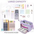 thumbnail image 4 of Rirool Large Capacity Pencil Case, Wide Opening Pencil Pouch with Clear Window, Zipper Pen Bag for School Supplies, Teen Girls Boys, Purple, 4 of 7