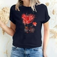 thumbnail image 1 of T-shirt à Manches Courtes Imprimé Amour de la Saint-Valentin pour Femmes, Col Rond, 1 of 1