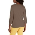 thumbnail image 2 of Karen Scott Womens Core Knits Eyelet V-Neck Pullover Top Brown S, 2 of 2