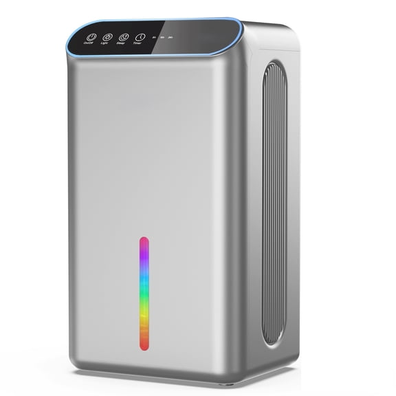 Dehumidifier for Basement (85 OZ, 800 sq ft) Quiet Dehumidifiers for Home, Auto Shut-Off, Sleep Mode, 3 Gear Timer(8H,16H,24H), Small Dehumidifier for Bedroom, Bathroom with Drain Hose (Deep Sliver)