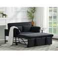 thumbnail image 4 of BSHTI Velvet Upholstered Loveseat,Twin Size Pull-out Sofa Bed,5 Angles Reclined Sleeper,Perfect for Home,Office,and Guest Room,Black, 4 of 51