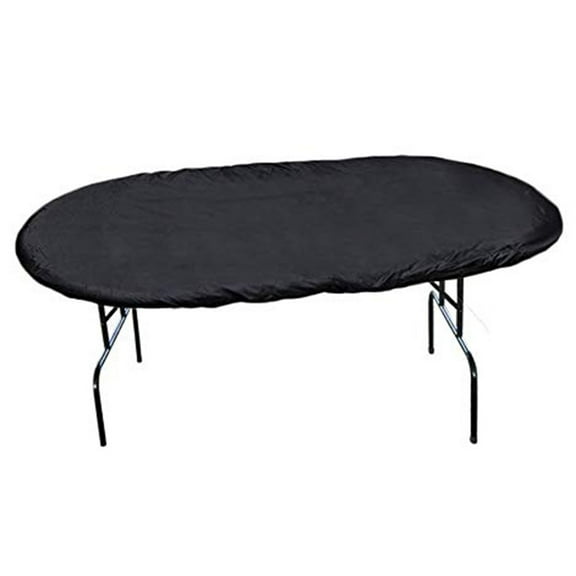 Wuweikeji Black Oxford Cloth Poker Table Cover, Waterproof Dustproof Gaming Table Protector, 96x44 inch, Durable 210D Fabric