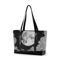 FORMRS Laptop Tote Bag for Women with 15.6" Computer Compartments Handbag, Black Moon