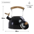 thumbnail image 2 of Tetera Silbadora 3L Acero Inox Mármol Mango Ergonómico, 2 of 6