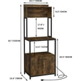 thumbnail image 2 of YANGLI 5-Tier Kitchen Bakers Rack with Power Outlet, Industrial Microwave Stand, Rustic Brown, 2 of 6