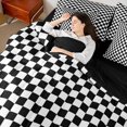 thumbnail image 4 of Manfei Modern Checkered 7pcs Queen Bedding,Geometric Check Bedding Comforter Set Queen,Black White,Black Reversible, 4 of 7