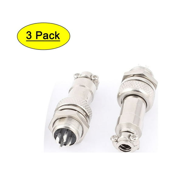 GX12-4 4-Pin 12mm Male Female Panel Metal Connector Aviation Plug 3Pcs