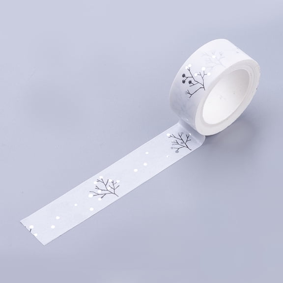 1Roll DIY Scrapbook Decorative Paper Tapes Adhesive Tapes Tree of Life White 15mm