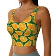 thumbnail image 2 of Goofa Orange Lemon Printed Sports Bras for Women, High Impact Running Bra Workout Crop Tank Tops Longline Sports Bra Push up-XX-Large, 2 of 9
