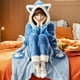 thumbnail image 4 of Conjuntos de pijama con capucha para mujer, ropa de dormir de lana de Coral gruesa y cálida, ropa de casa bonita para mujer, Otoño e Invierno, 4 of 4