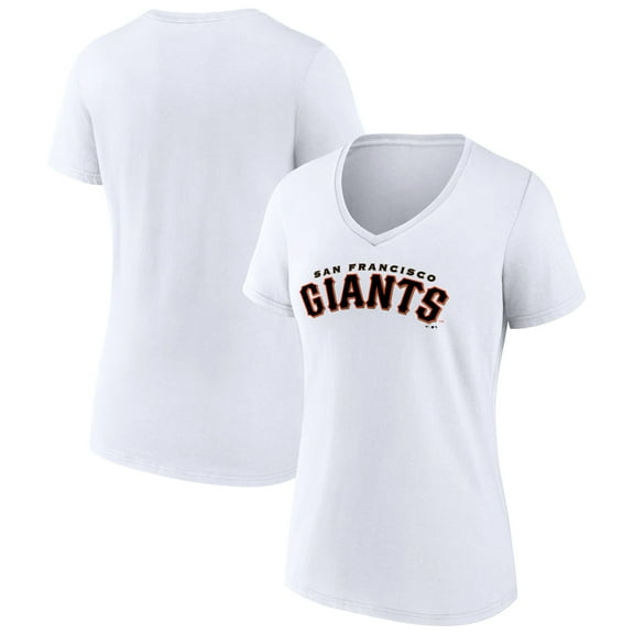 Women's White San Francisco Giants Giants Alternate Club Lettering V-Neck T-Shirt
