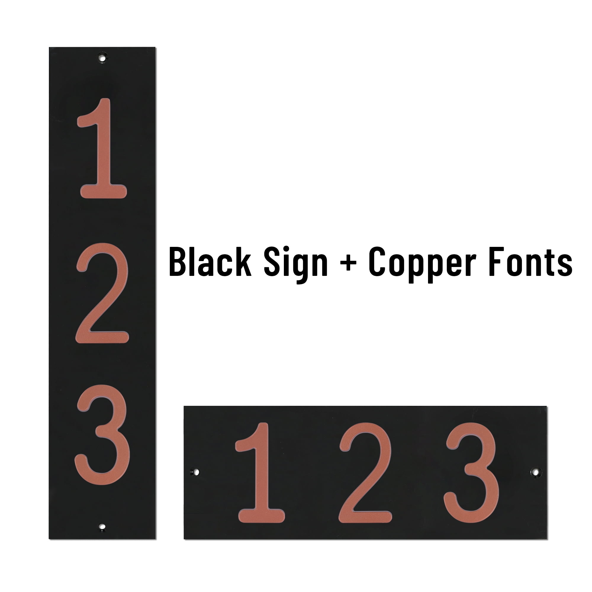 ShadeMart Personalized Flush Mount House Numbers Address Street Sign Plaque in Vertical/Horizontal, Aluminum Modern Front Door Sign - Made In USA (Custom Plate & Fonts Colors/Numbers)