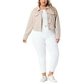 thumbnail image 3 of Agnes Orinda Women's Plus Size Vintage Jacket Moto Biker Classic Jacket Shackets Croped Faux Leather Jackets 2X Apricot, 3 of 5