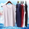 thumbnail image 2 of Camisetas sin mangas de verano para hombre, chaleco de malla de seda de hielo para hombre, camisetas sin mangas deportivas para fitness, camiseta interior hueca de secado rápido, 2 of 5