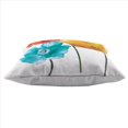 thumbnail image 2 of 6X Flax Square Throw Pillow Case Cushion Cover Enchanting Tricolor Flowers Gift Anniversary Day Present, 2 of 7