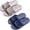 Grey+Navy blue, variant on 2Pack Non-Slip Bathroom Slide Sandals for Men - Quick Drying Striped EVA Slippers - Indoor Shower & Home Use Shoes