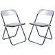 thumbnail image 1 of LeisureMod Lawrence - Silla plegable de acrílico con estructura de metal negro, juego de 2 LeisureMod LFCL19BL2, 1 of 2