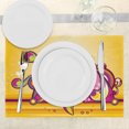 thumbnail image 3 of Ambesonne Pink Place Mats Set of 4, Spiral Vibrant Shapes Line, Standard Size, Marigold Pink, 3 of 6