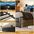 thumbnail image 6 of Homieasy Full Bed Frame with Charging Station & Led Lights, Platform Bed with Leather Upholstered Headboard and Storage, Metal Slats Support, No Box Spring Needed, Noise-Free, Black Oak, 6 of 7