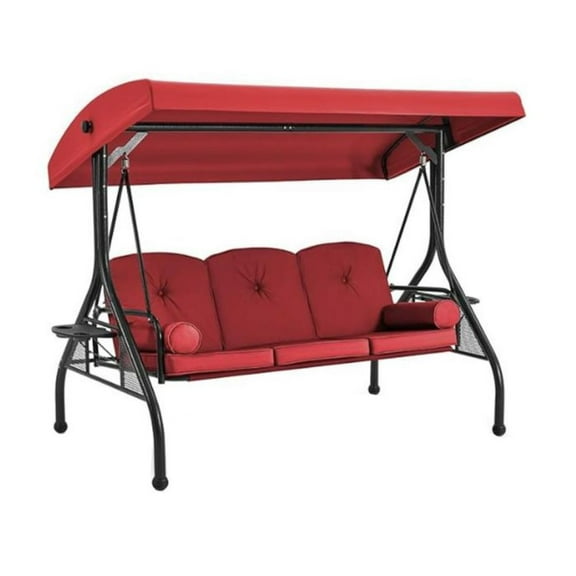 Garden Winds Custom Fit Replacement Canopy Top Cover Compatible with The Homrest 3 Seater Swing - Upgraded Performance RipLock 350 Fabric - Cinnabar
