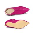 thumbnail image 4 of BLISSFUL STEP Women's Stiletto Heels Glitter Pointed Toe Ankle Boots Zipper Booties Hot Pink 9, 4 of 7