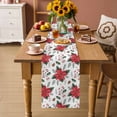 thumbnail image 2 of Christmas Poinsettia Table Runner 90 Inches Long Farmhouse Dress Scarves, Xmas Pine Fruit Berry Red Floral Dining Tablerunner for Coffee Table/Kitchen Island/Party Décor, 13" x 90", 2 of 8