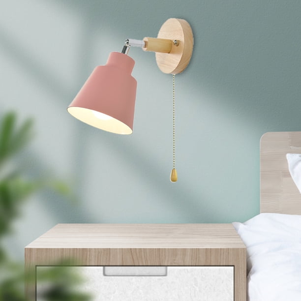 Aplique de Pared Abajo - Aplique de Pared Moderno, Aplique de Pared E27 para Apliques de Pared de Dormitorio, Lámpara de Lectura de Cabecera para C Rosa