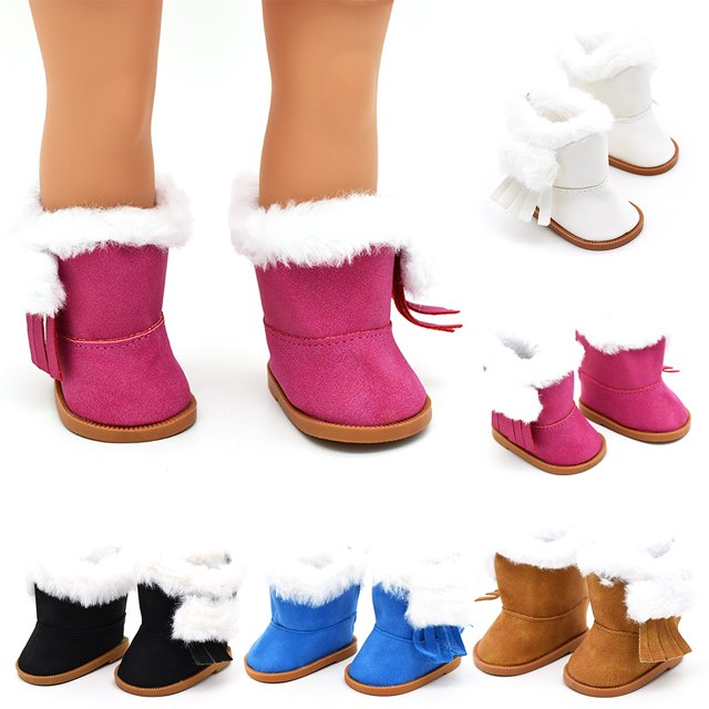 Bottes de Poupée Réalistes Mini 5 Paires Chaussures de Poupée Jouet Chaussures de Neige pour Poupée de 18 Po