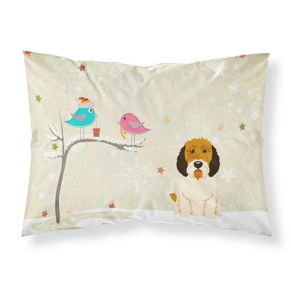 Christmas Presents between Friends Petit Basset Griffon Vendeen Fabric Standard Pillowcase