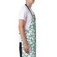 thumbnail image 3 of Xecao Floral Print Kitchen Cooking Aprons, Waterproof Adjustable Bib Aprons with 2 Pockets for Women Men Chef, 3 of 8