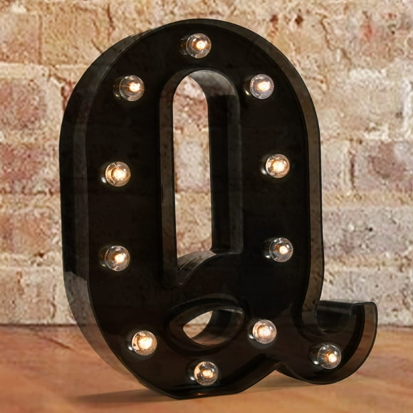 Panneau Décoratif à Lettres Illuminées LED - Lettres Alphabet avec Lumières pour Mariage, Anniversaire, Fête, Noël, Lampe de Nuit, Décoration de Bar à Domicile, Noir