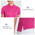 thumbnail image 4 of BALEAF Women's Polo Shirts for Golf Short Sleeve Tops Quick Dry UPF50+ Lightweight 5-Button Pique Uniform Fuchsia Size XL, 4 of 6