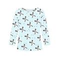 thumbnail image 5 of Abcomgle Girls Long Sleeve Shirts 7-8 Trendy Bow Graphic Crewneck T-Shirts for Kids Girls Winter Basic Top for Girls Cute Girls Blouses 7-8 Years,Light Blue, 5 of 6