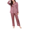 thumbnail image 4 of Baberdicy Womens Pajama Sets Women Ladies' Casual Spring Pure Color Long-Sleeved Comfortable Home Pyjamas Set Pajama Sets for Women 2 Piece M, 4 of 9