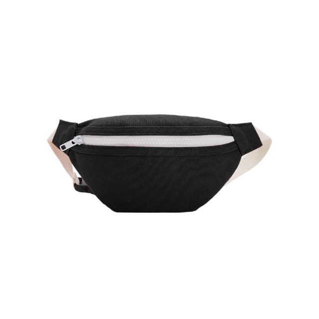 Riñonera Lona para Riñonera para Niñas Riñonera Cruzada en El Pecho (negro)