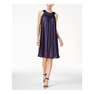 Rachel Roy Women's September Sweater Dress - Blue Striped, Viscose/Nylon Blend, Sleeveless, Crew Neck, Size Large
