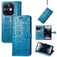 thumbnail image 1 of Étui à Rabat pour FOXDOCK Ulefone Note 18 Ultra, Étui à Rabat en Cuir PU Gaufré Chat et Chien avec Fentes pour Cartes, Support, 1 of 6